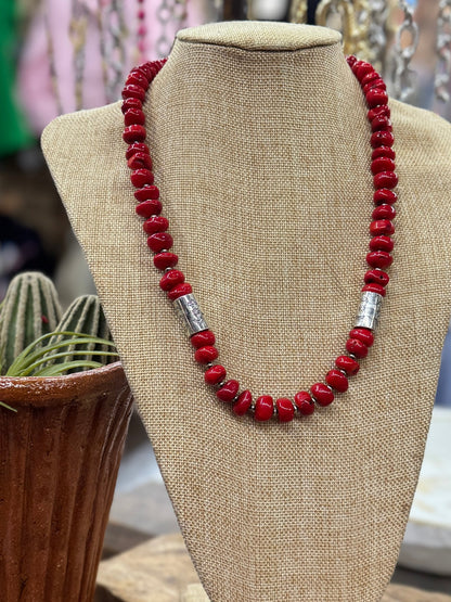 Layered Red Coral Necklace - Cowgirls & City Chics