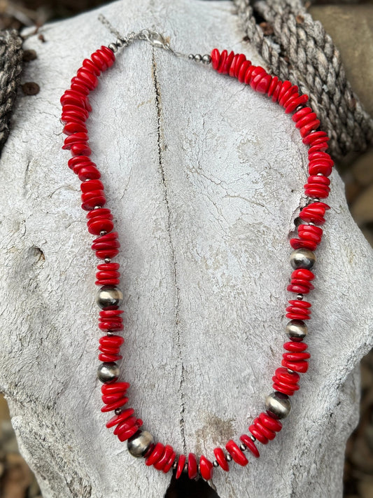 Layered Red Coral Necklace - Cowgirls & City Chics