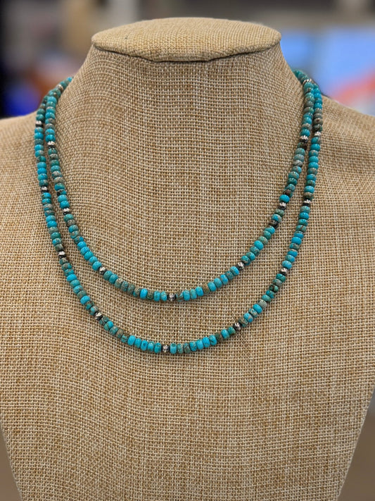 {Lena} Pearl & Kingman Necklace - Cowgirls & City Chics