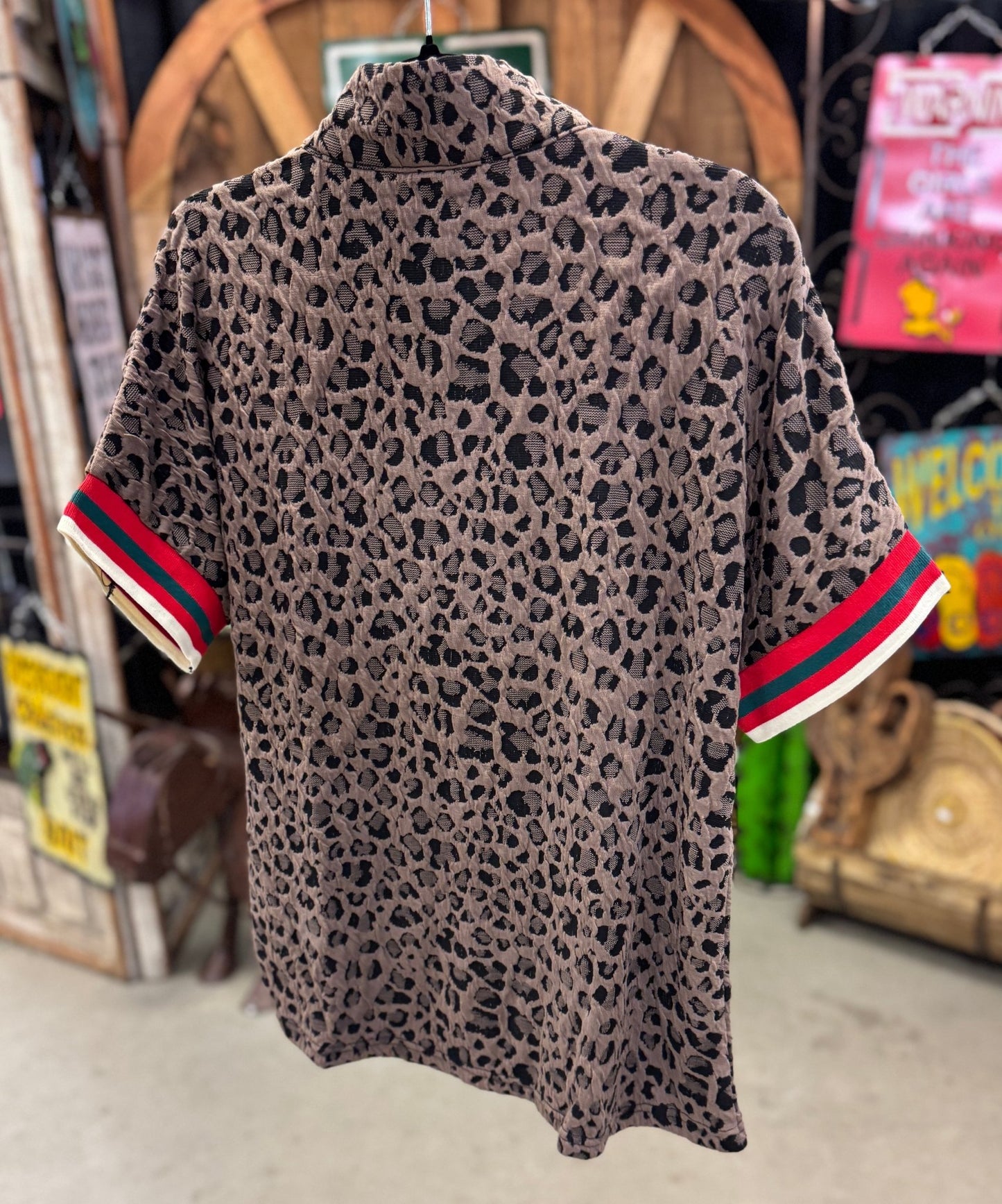 Leopard 1/4 Zip Stripe Top - Cowgirls & City Chics