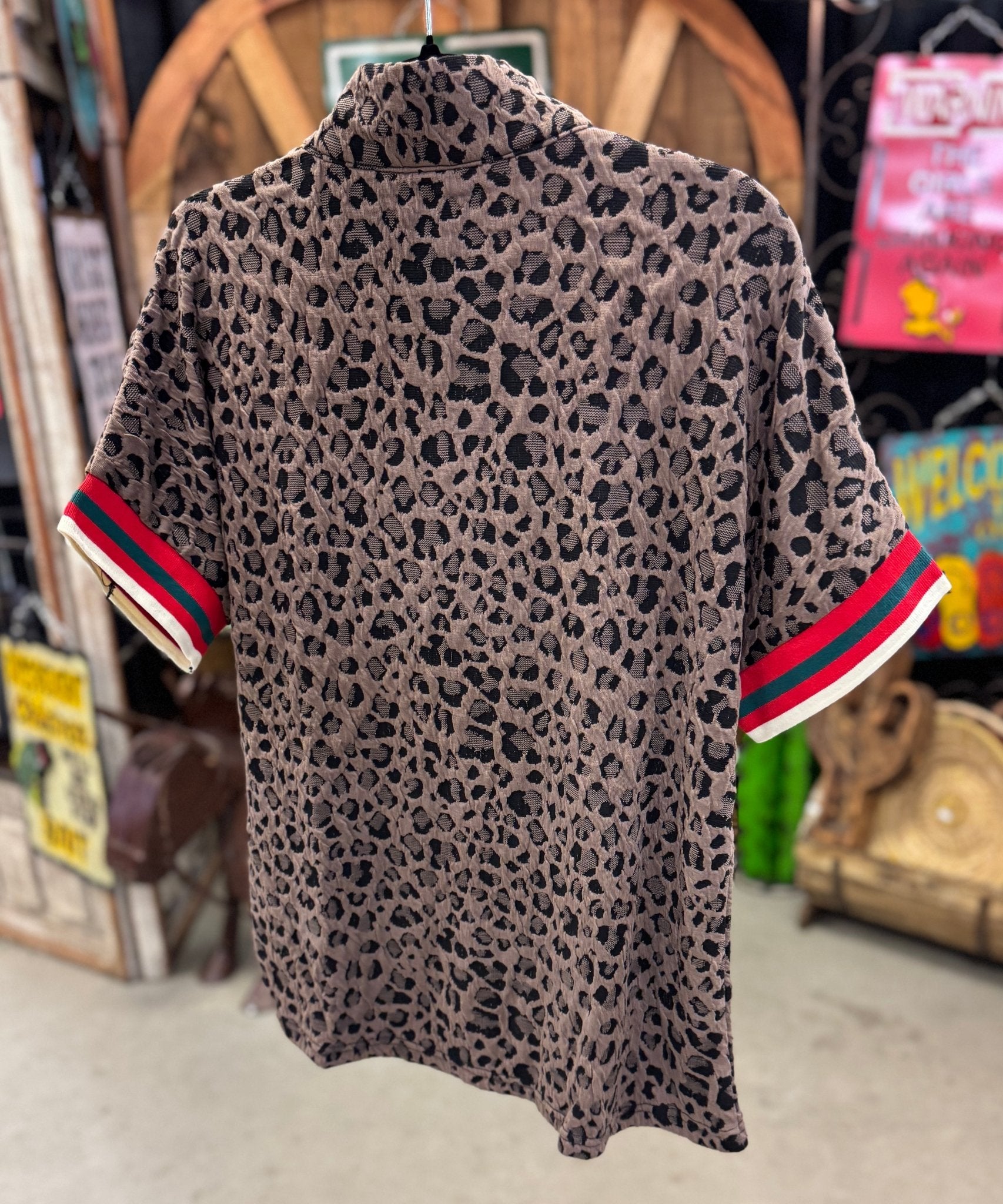Leopard 1/4 Zip Stripe Top - Cowgirls & City Chics