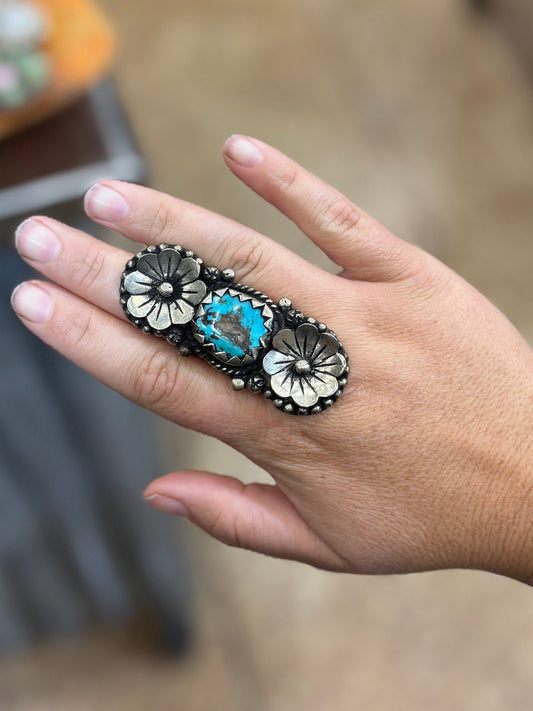 {Lola} Kingman Flower Ring - Cowgirls & City Chics