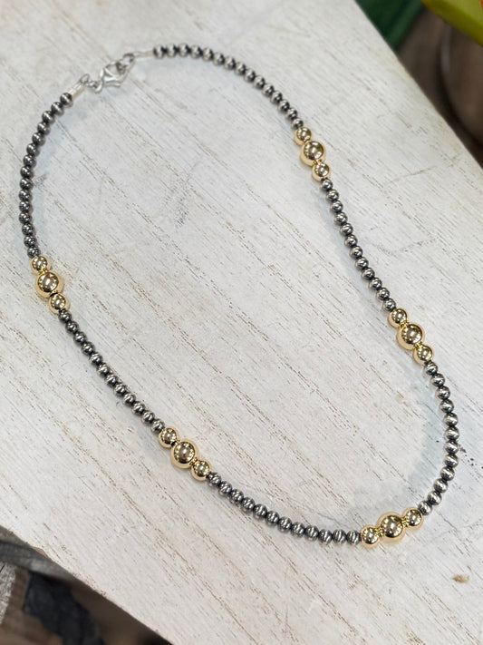 {Lubbock} Gold & Silver Pearl Necklace - Cowgirls & City Chics