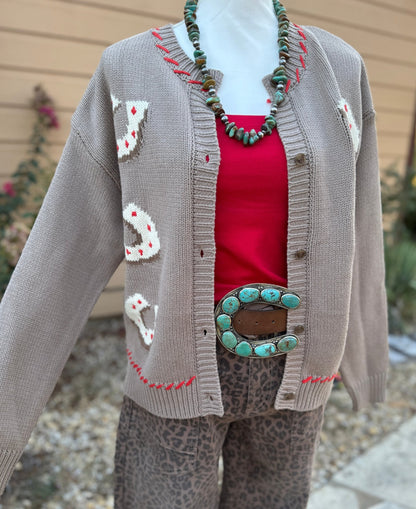 {Lucky You} Horseshoe Western Knit Cardigan - Cowgirls & City Chics