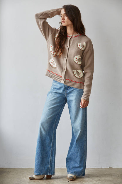 {Lucky You} Horseshoe Western Knit Cardigan - Cowgirls & City Chics