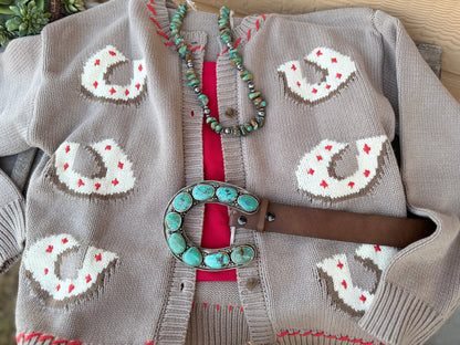 {Lucky You} Horseshoe Western Knit Cardigan - Cowgirls & City Chics
