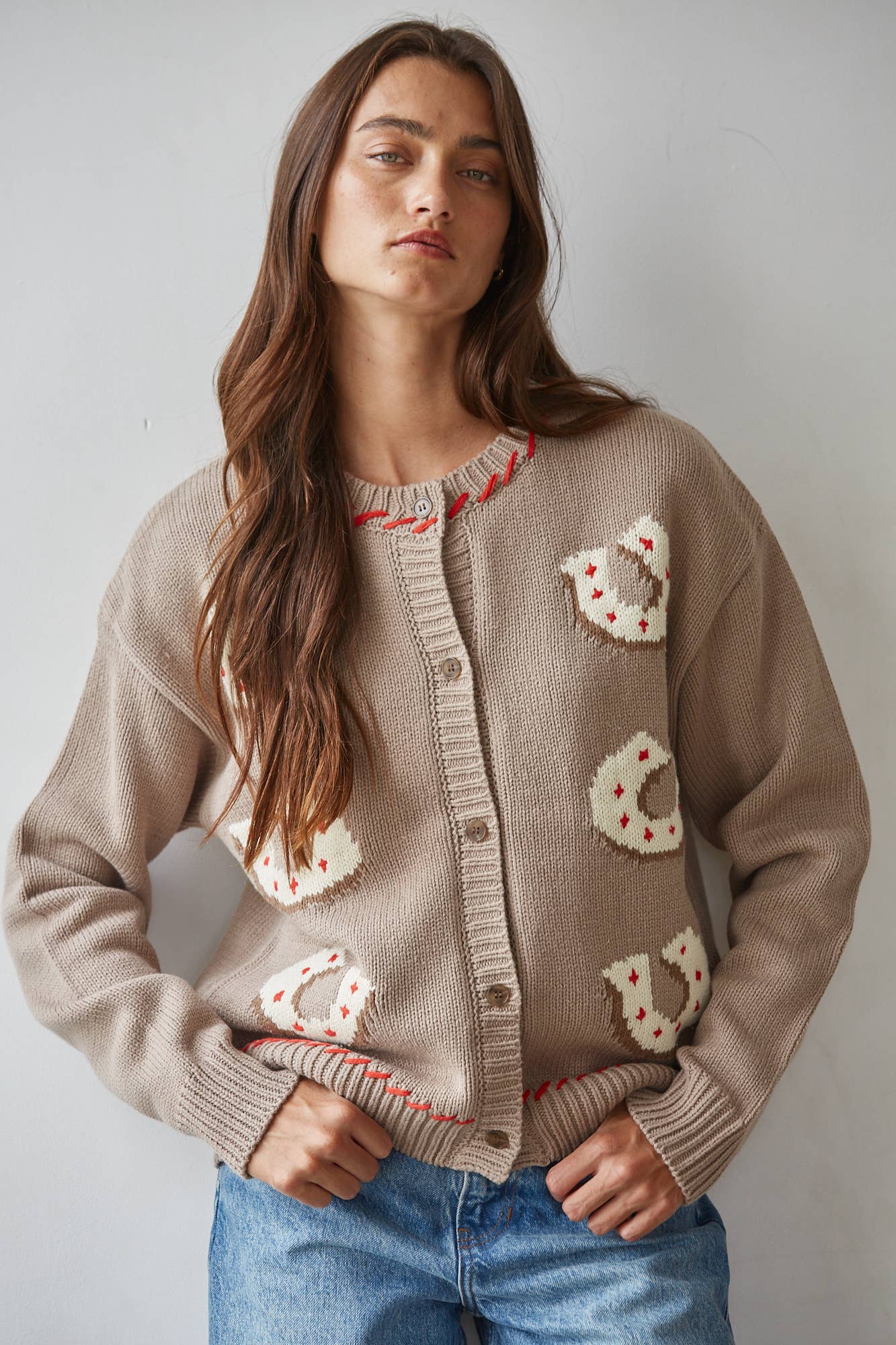 {Lucky You} Horseshoe Western Knit Cardigan - Cowgirls & City Chics