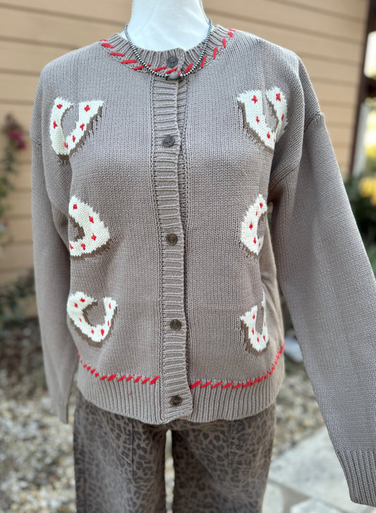 {Lucky You} Horseshoe Western Knit Cardigan - Cowgirls & City Chics