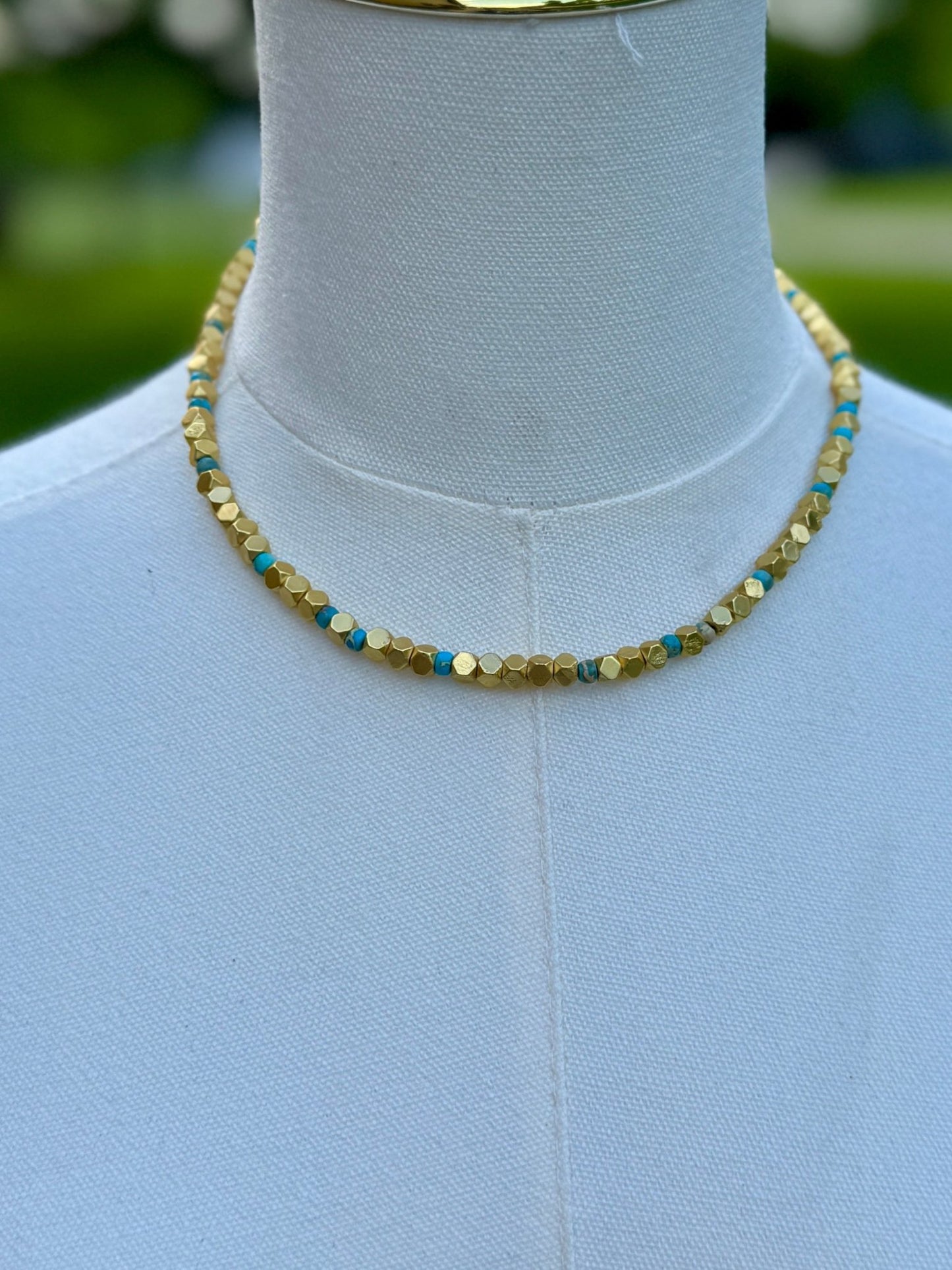 {Mabel} Gold & Turquoise Necklace - Cowgirls & City Chics
