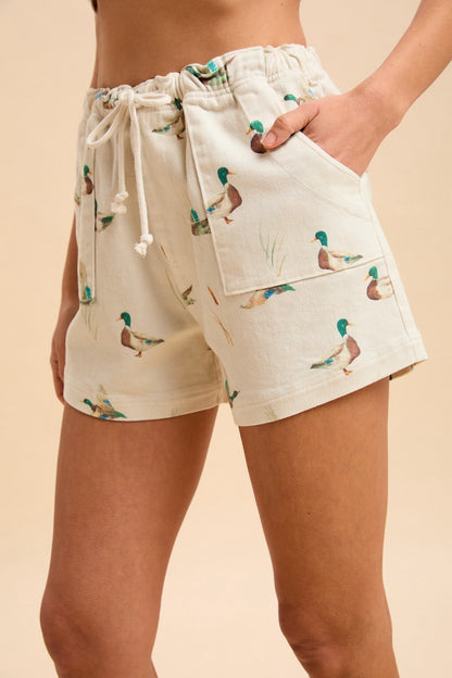 Mallard Drawstring Shorts - Cowgirls & City Chics