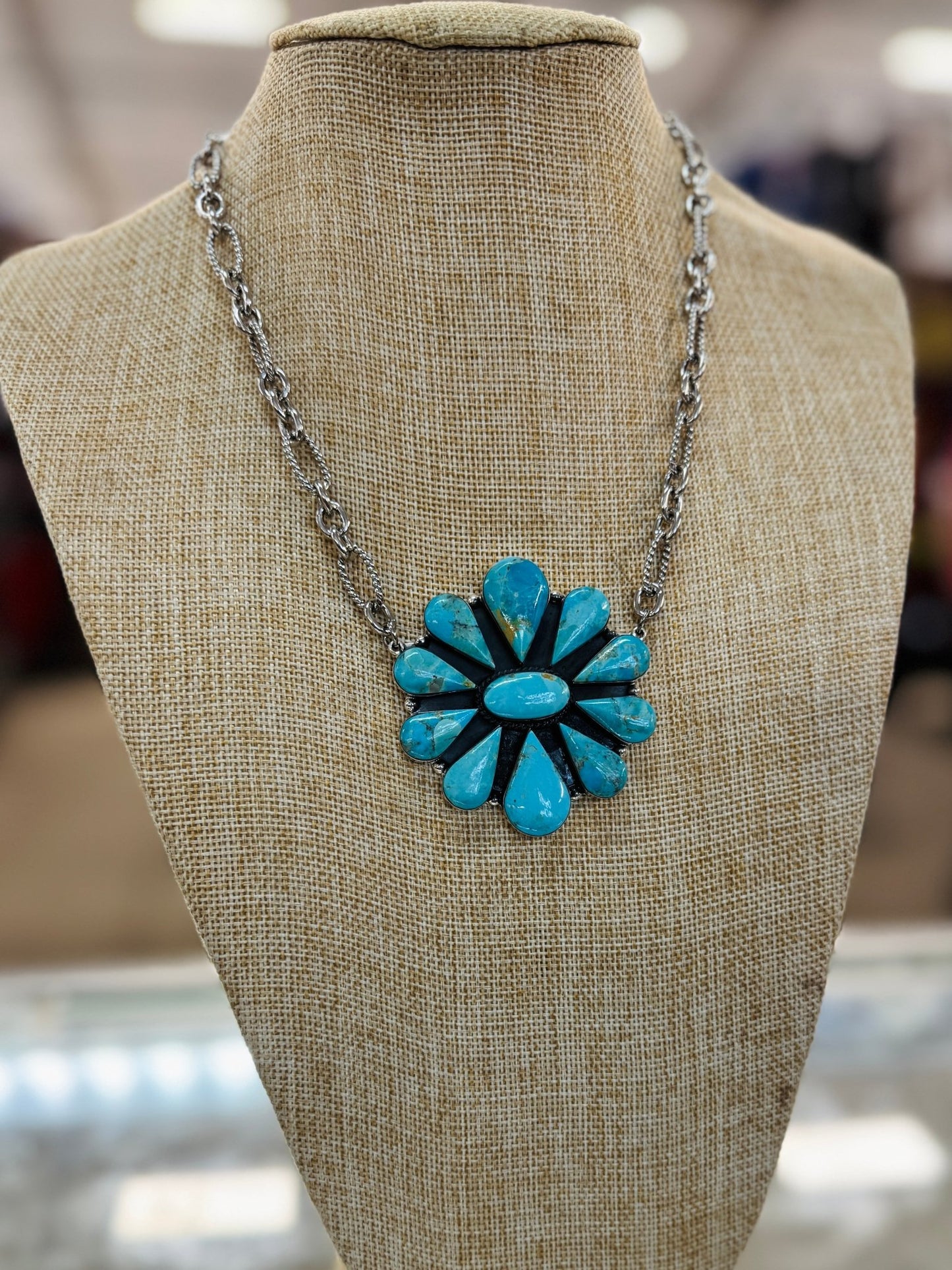 {Maria} Kingman Cluster Silver Paperclip Necklace - Cowgirls & City Chics