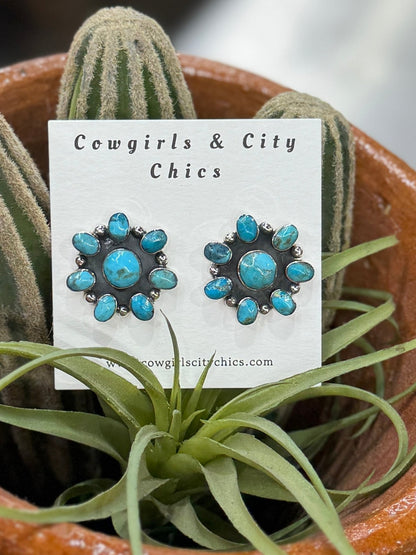 {Maria} Turquoise Stud Earring - Cowgirls & City Chics