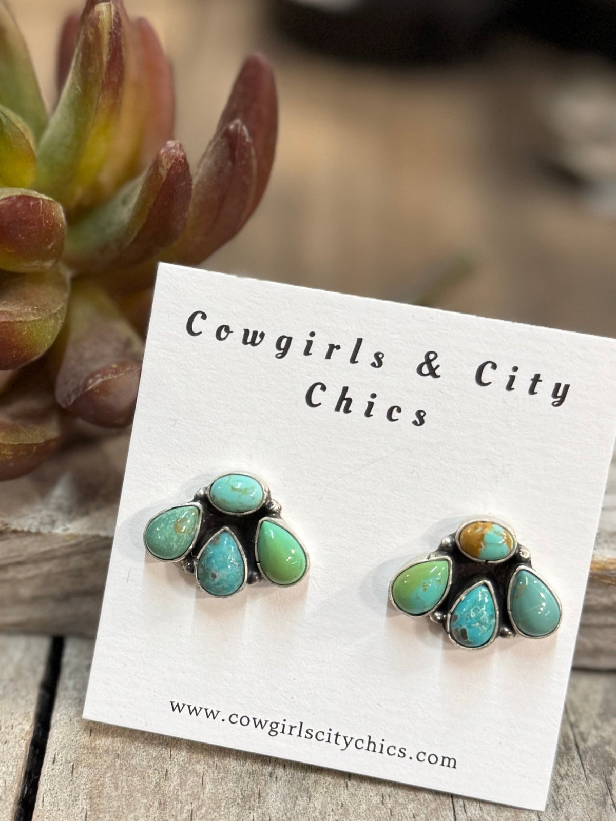 {Melanie} Kingman Cluster Earrings - Cowgirls & City Chics