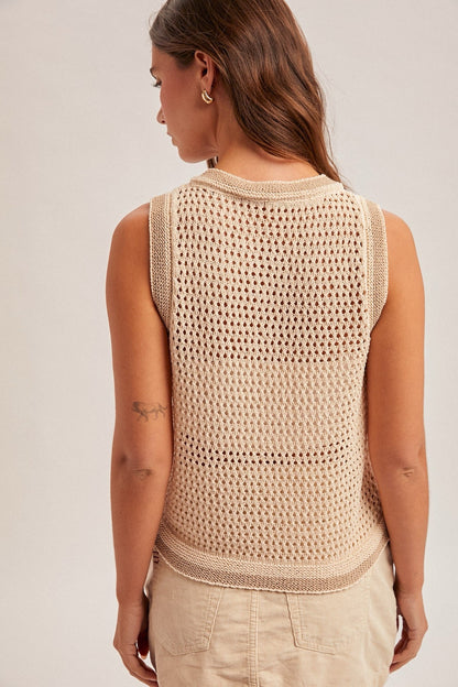 Mesh Stitching Sleeveless Top - Cowgirls & City Chics