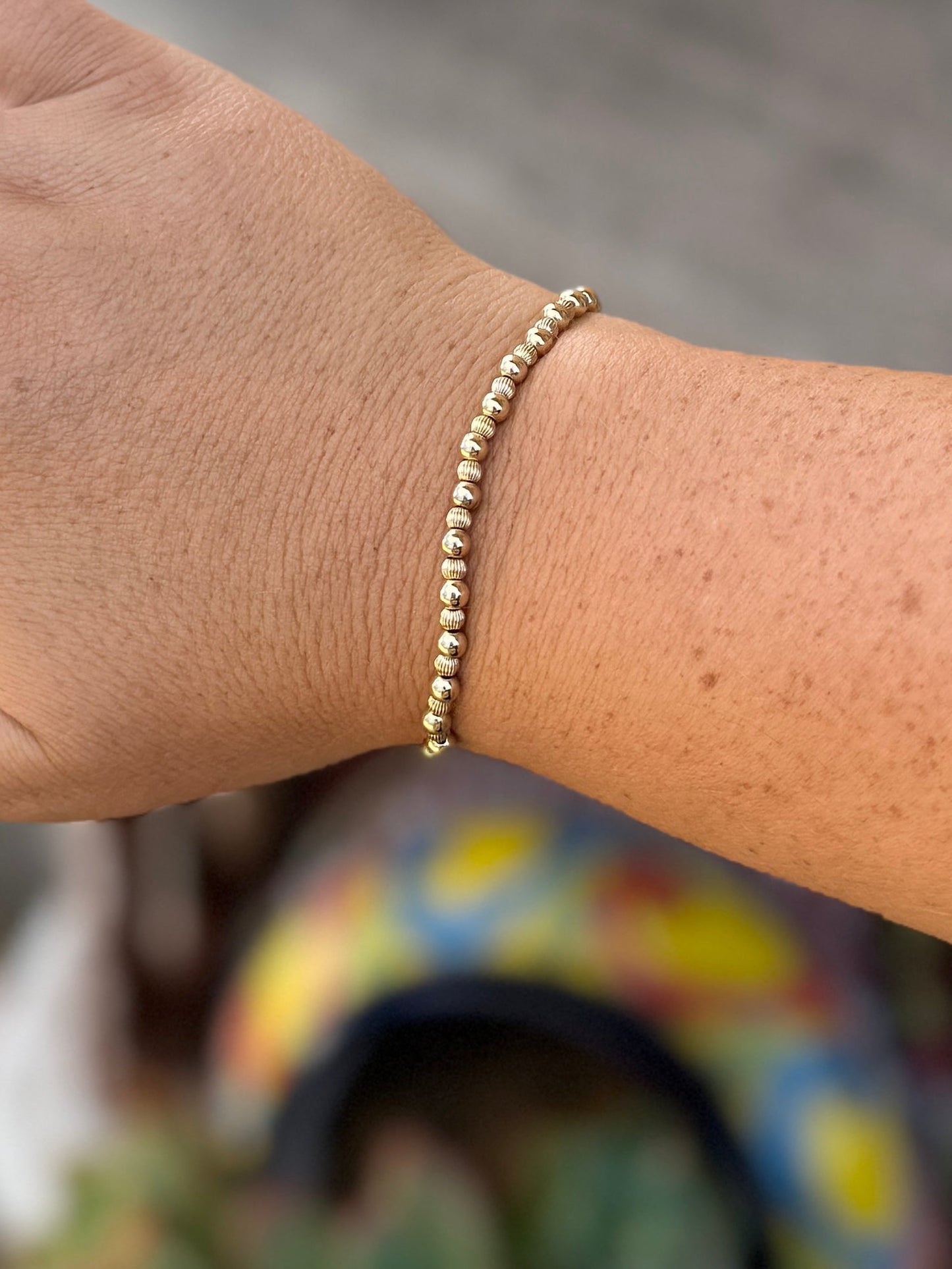 {Mini} Gold Filled Pearl Bracelet (Stretch) - Cowgirls & City Chics