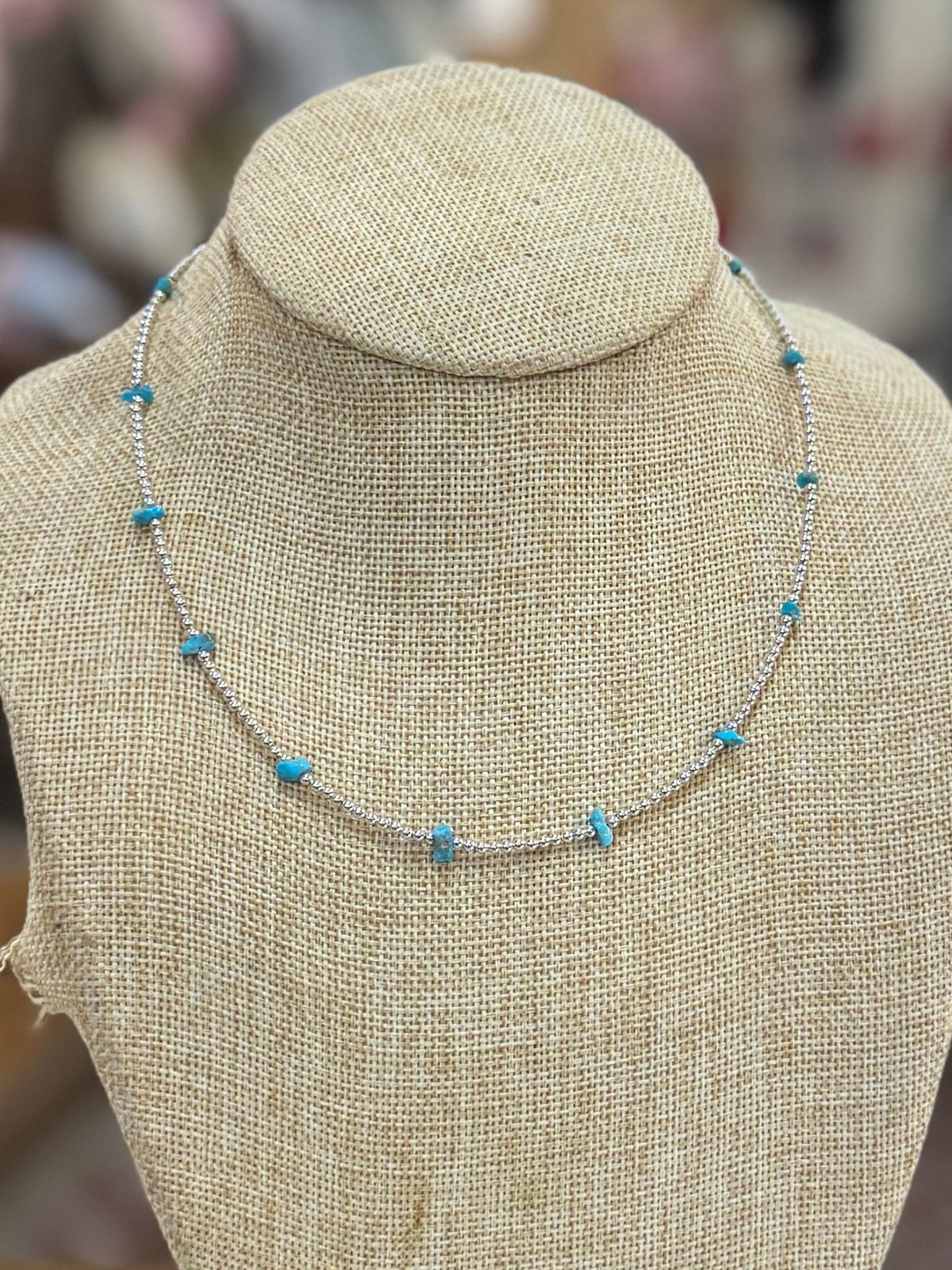 {Mini} Shiny Pearl & Kingman Necklace - Cowgirls & City Chics