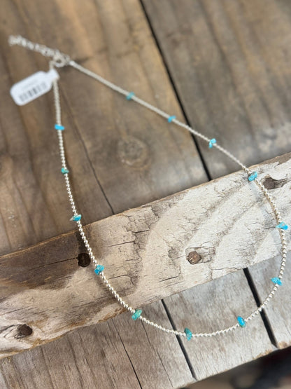{Mini} Shiny Pearl & Kingman Necklace - Cowgirls & City Chics