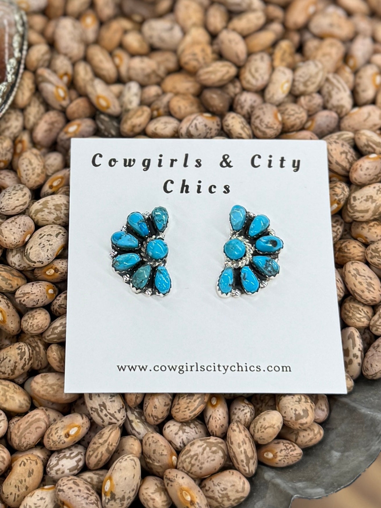 {Monica} Blue Kingman Side Clusters - Cowgirls & City Chics