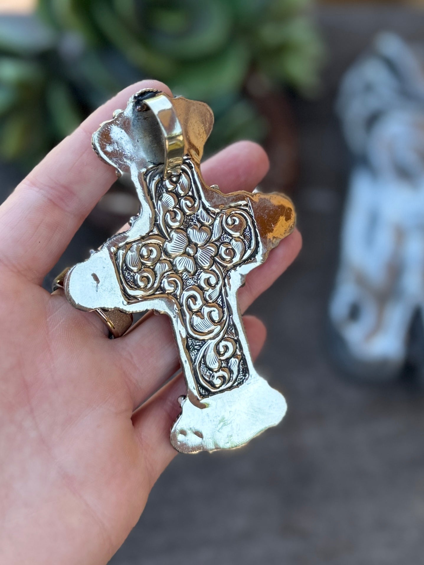 Multi - Color Bone Cross Pendent - Cowgirls & City Chics