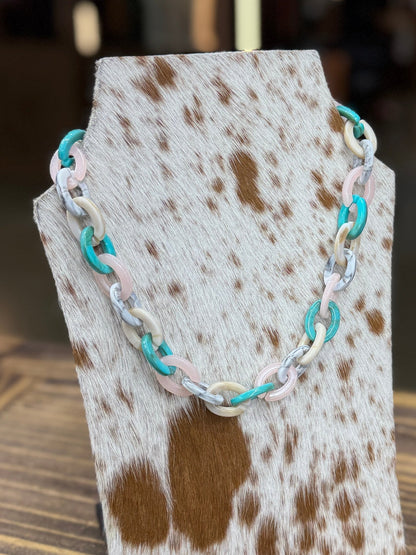 Multi - Color Chain Necklace - Cowgirls & City Chics