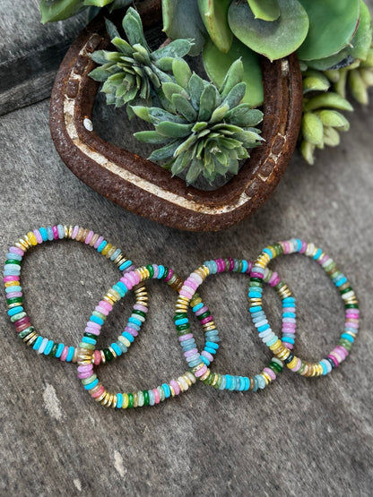 Multi - Turquoise & Gold Bracelet - Cowgirls & City Chics