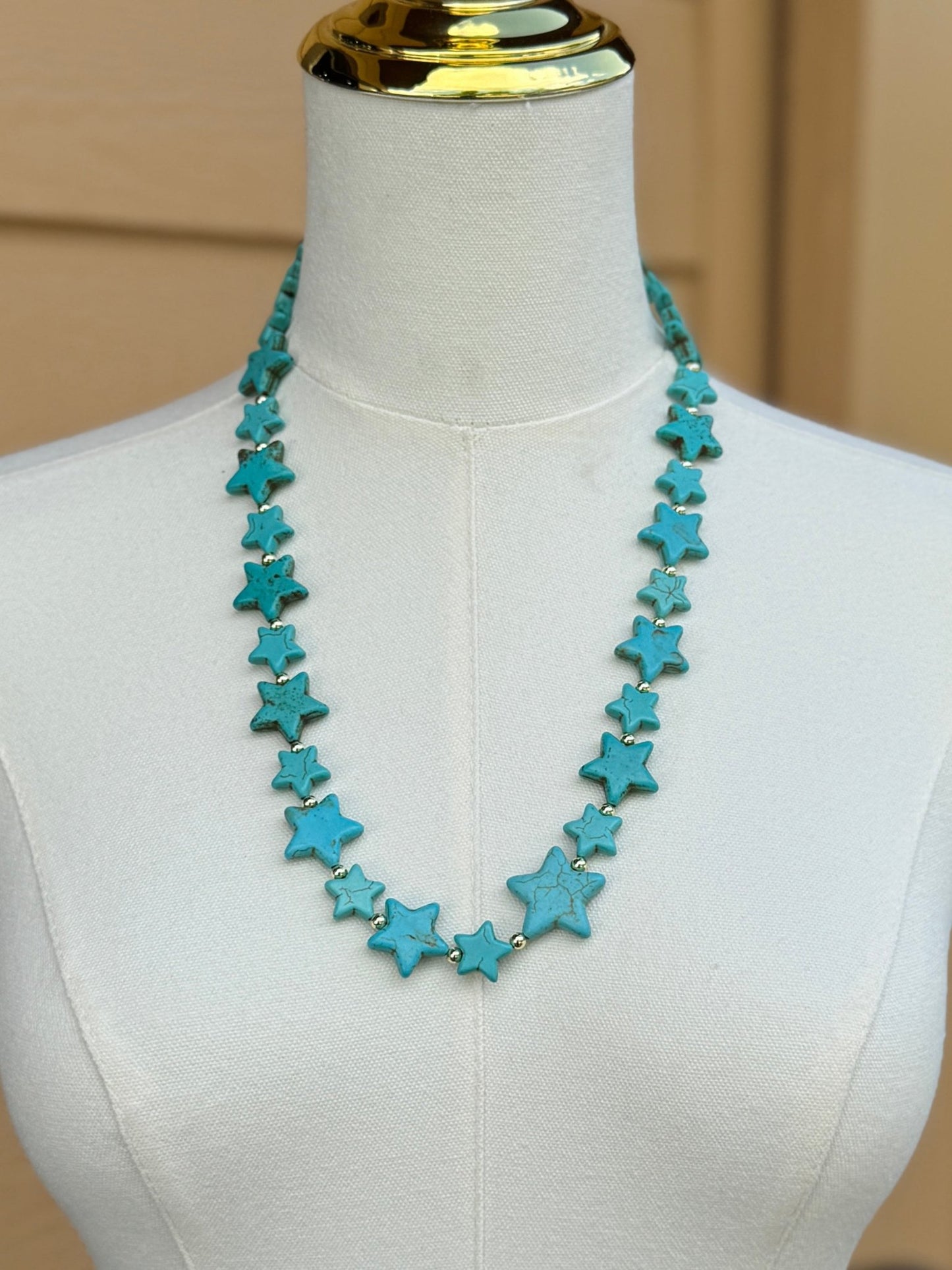 {NASA} Turquoise & Gold Star Necklace - Cowgirls & City Chics