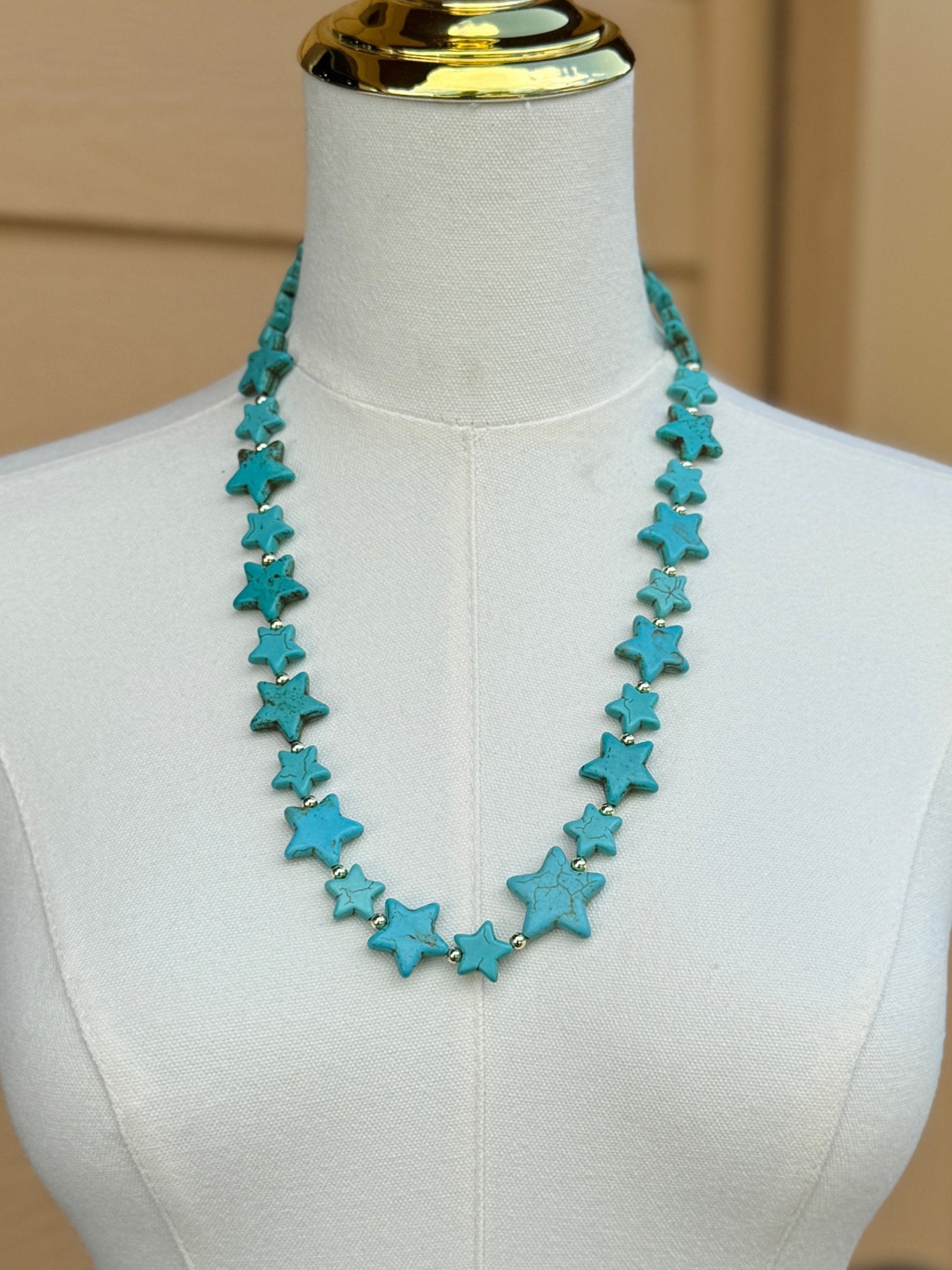 {NASA} Turquoise & Gold Star Necklace - Cowgirls & City Chics