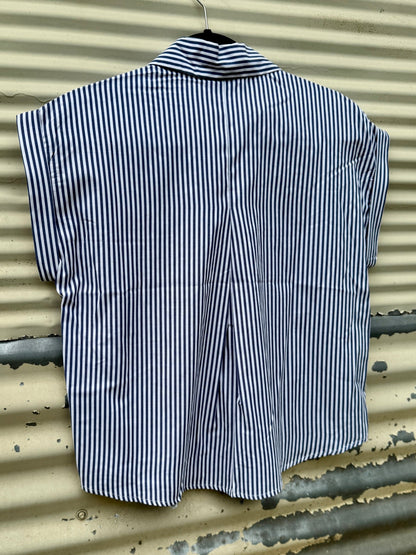 Navy Stripe Cuff Sleeve Top - Cowgirls & City Chics