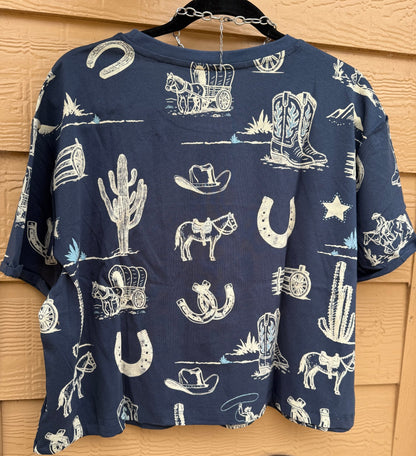 {Navy} Wild West Tee - Cowgirls & City Chics