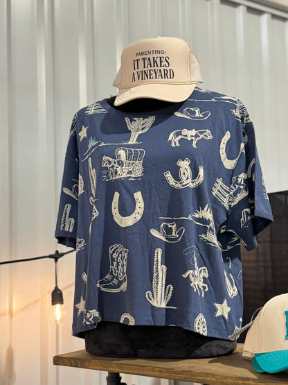 {Navy} Wild West Tee - Cowgirls & City Chics