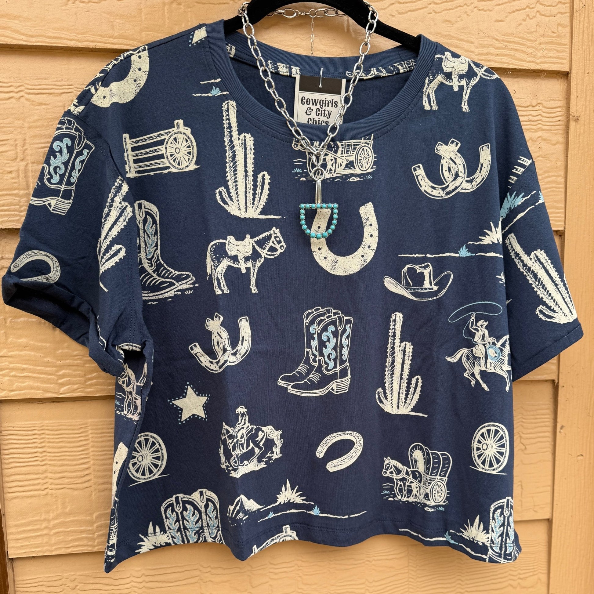{Navy} Wild West Tee - Cowgirls & City Chics