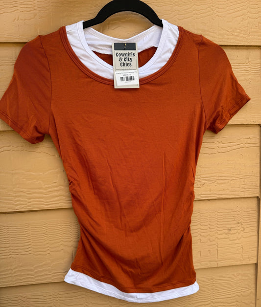 Orange Contrast {Gameday} Top - Cowgirls & City Chics