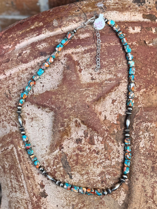 {Orange Crush} Barrel Pearl Necklace - Cowgirls & City Chics