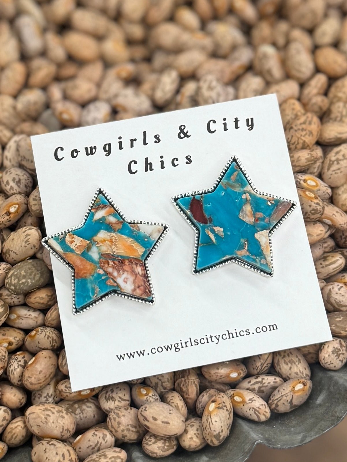 Orange Crush Star Earrings - Cowgirls & City Chics