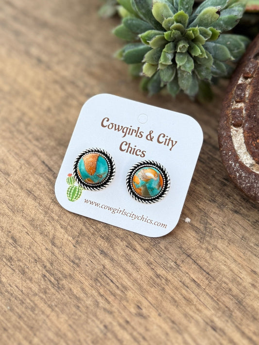 Orange Crush Stud Earrings - Cowgirls & City Chics