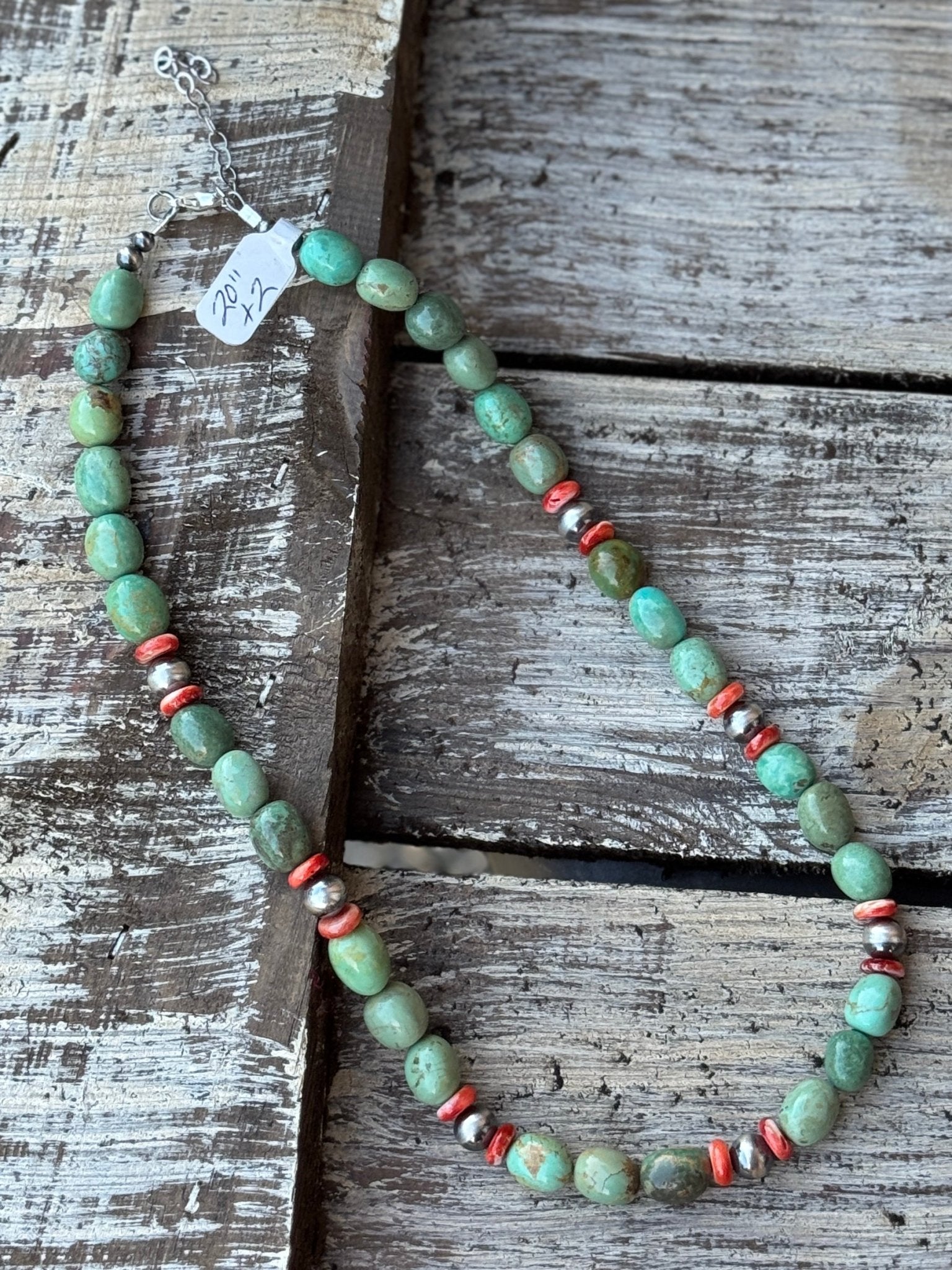 Orange Spiny & Kingman Beaded Necklace - Cowgirls & City Chics