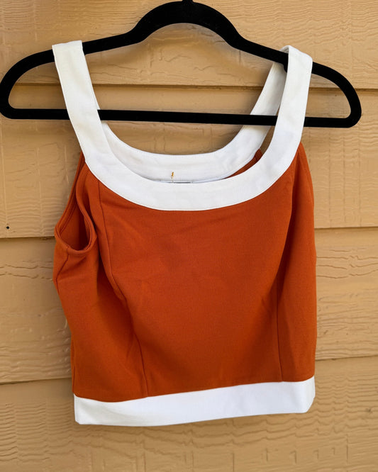 Orange/White Contrast {Gameday} Top - Cowgirls & City Chics