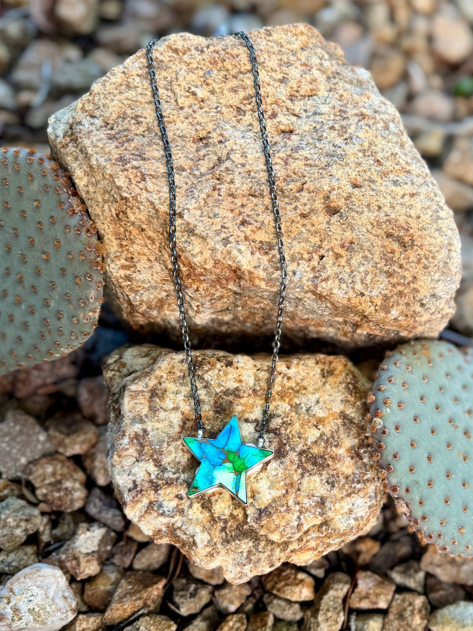 Peacock Dahlia Star Necklace - Cowgirls & City Chics