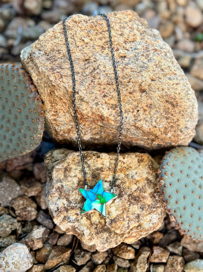 Peacock Dahlia Star Necklace - Cowgirls & City Chics