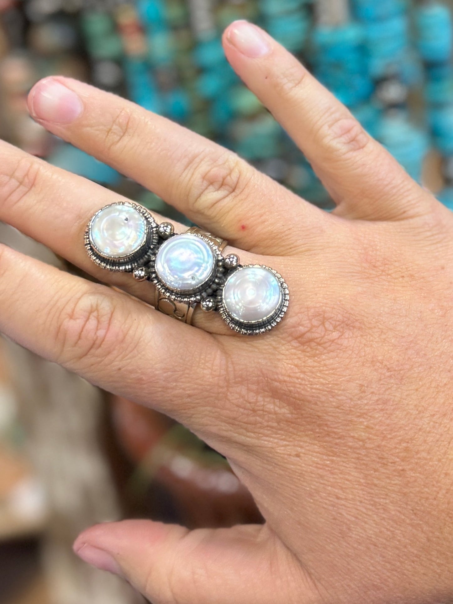 Pearl Tripe Stone Ring - Cowgirls & City Chics