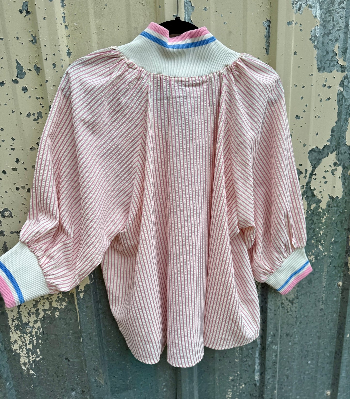{Pink} 1/4 Zip Stripe Top - Cowgirls & City Chics