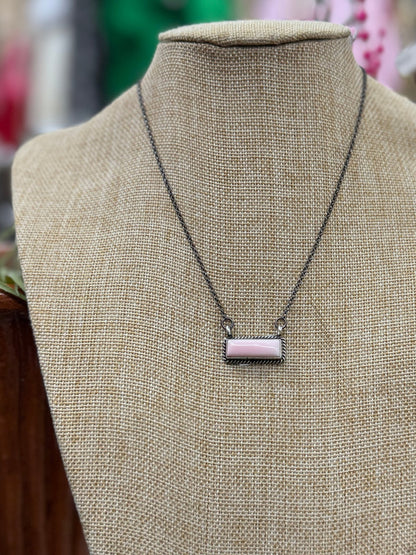 Pink Conch Bar Necklace - Cowgirls & City Chics
