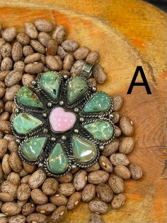 Pink Conch Heart Cluster Pendent - Cowgirls & City Chics