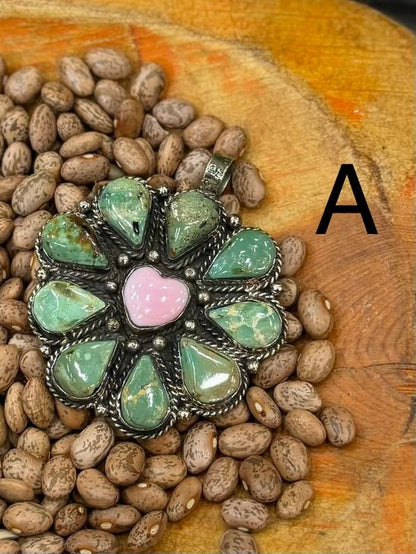 Pink Conch Heart Cluster Pendent - Cowgirls & City Chics
