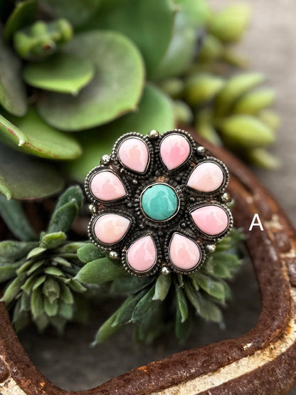 Pink Conch & Kingman Ring - Cowgirls & City Chics