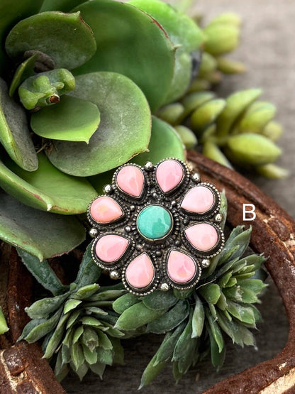 Pink Conch & Kingman Ring - Cowgirls & City Chics