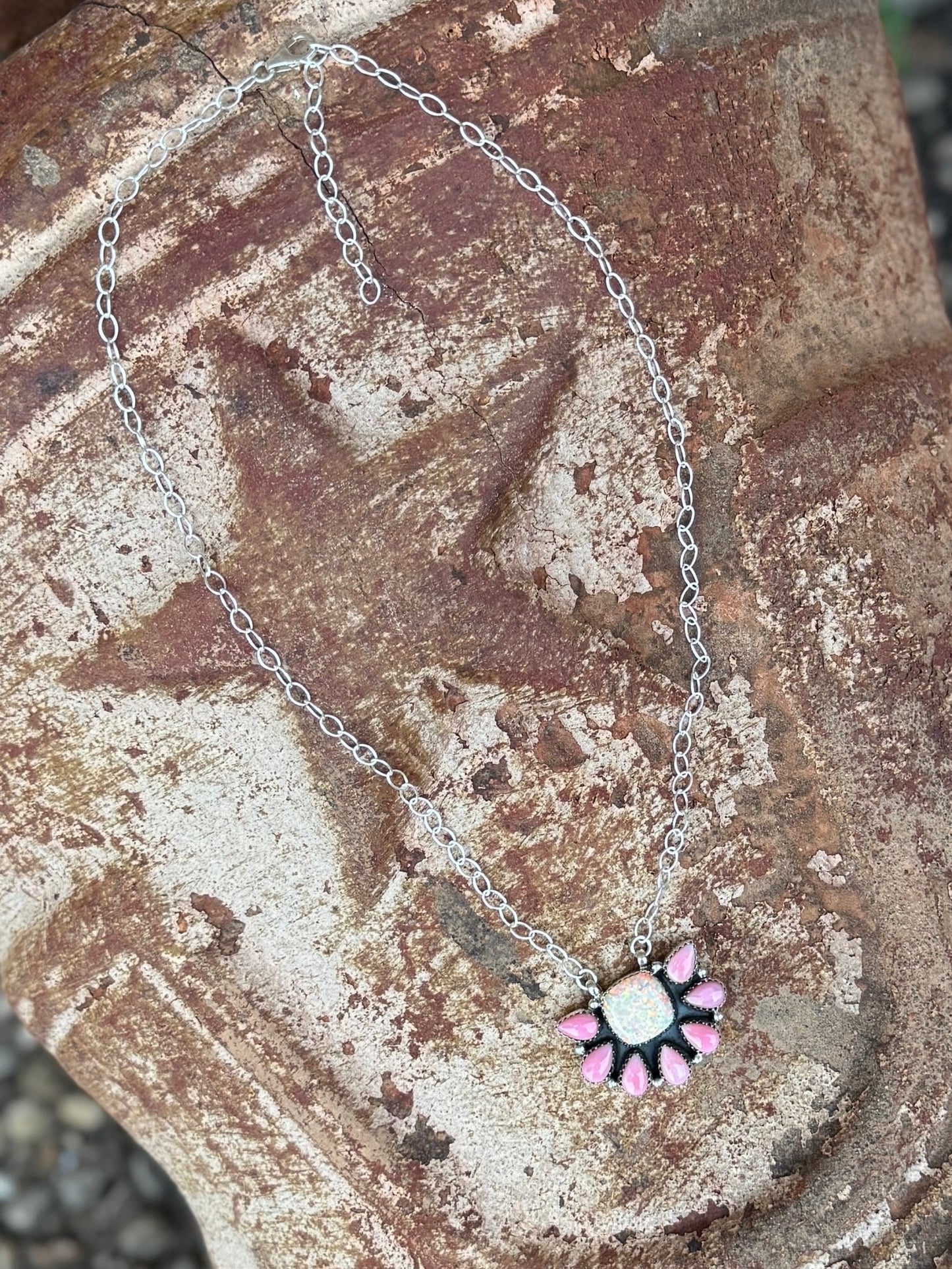 Pink Conch & Opal Necklace - Cowgirls & City Chics