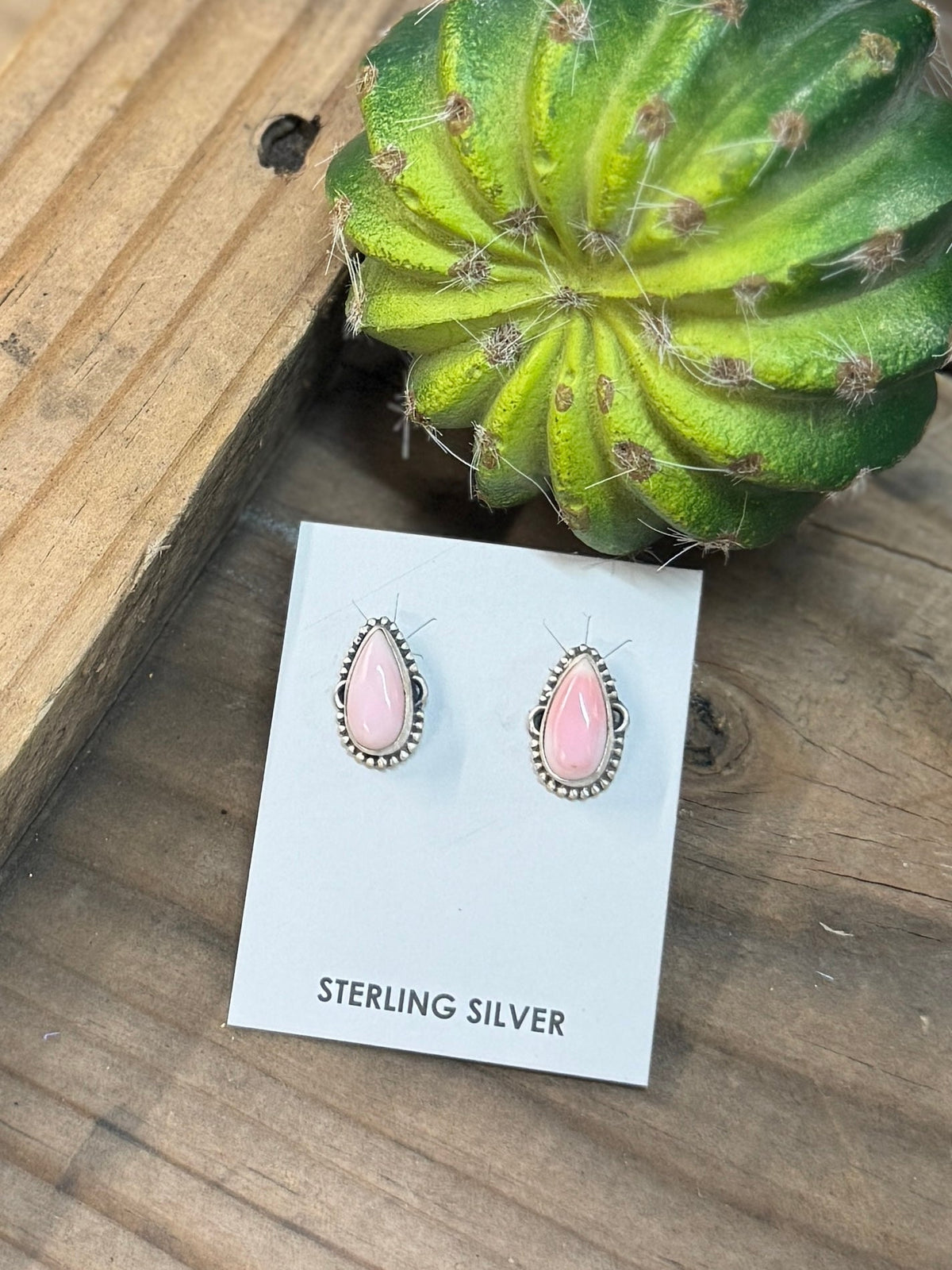 Pink Conch Silver Stud Earrings - Cowgirls & City Chics