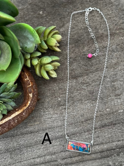 Pink Dahlia Bar Necklace - Cowgirls & City Chics