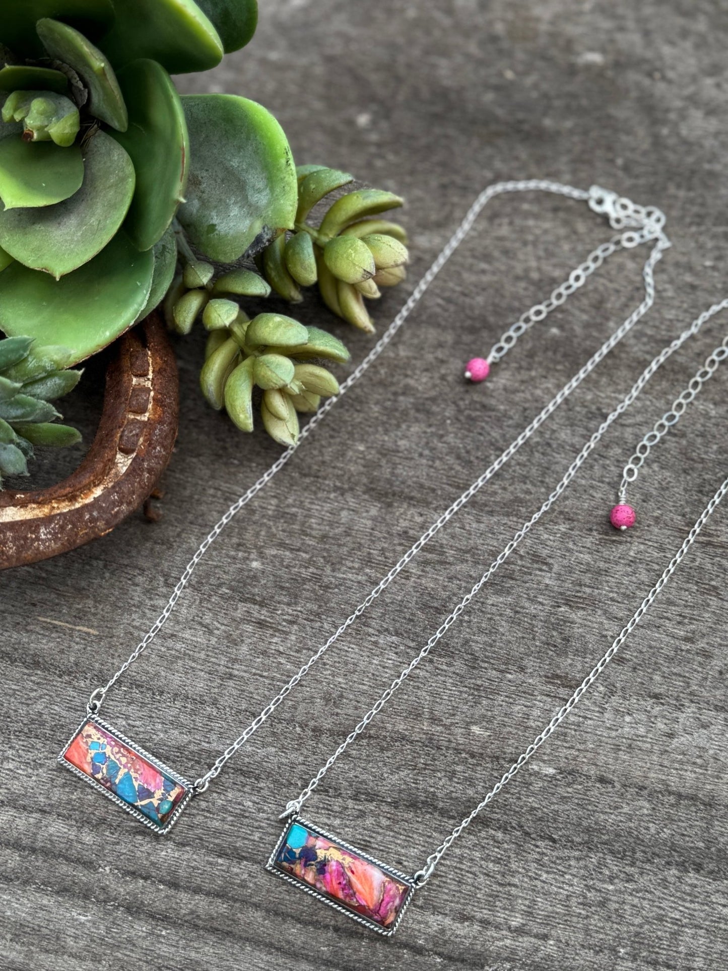 Pink Dahlia Bar Necklace - Cowgirls & City Chics